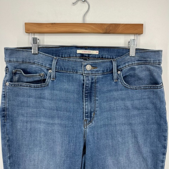 Levi's Jeans Women's 34 Blue Slimming Boot Medium Wash Stretch Cotton - Picture 4 of 12